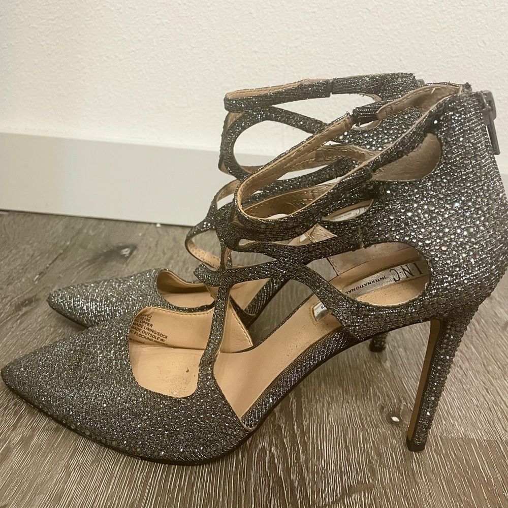 INC International Concepts Sparkling Silver Heels